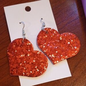 5/20 Sparkling Red Heart Earrings